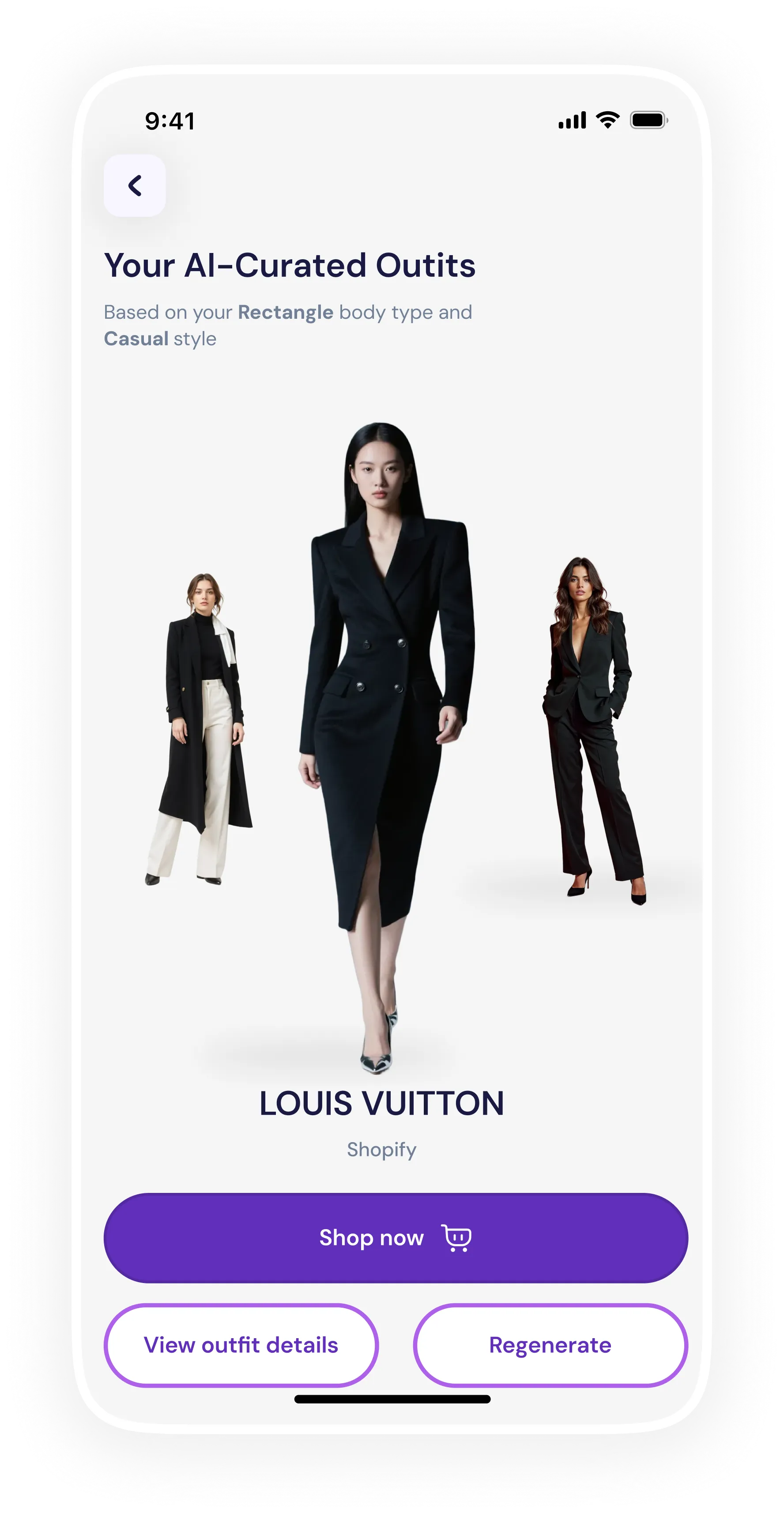 AI-curated outfit, Louis Vuitton